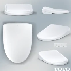 TOTO S7 WASHLET+ Electronic Bidet Toilet Seat with EWATER+ Bowl and Wand Cleaning and Classic Lid, Elongated, Cotton White, Plastic, SW4724AT40#01