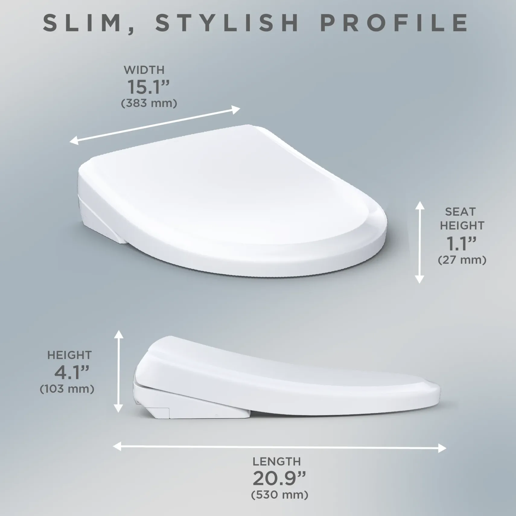 TOTO S7 WASHLET+ Electronic Bidet Toilet Seat with EWATER+ Bowl and Wand Cleaning and Classic Lid, Elongated, Cotton White, Plastic, SW4724AT40#01