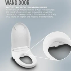 TOTO S7 WASHLET Electronic Bidet Toilet Seat with EWATER+ Bowl and Wand Cleaning, Classic Lid, Elongated, Sedona Beige, Plastic, SW4724#12