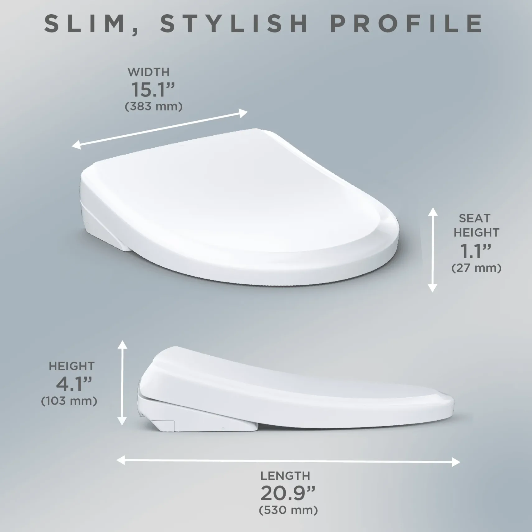 TOTO S7A WASHLET+ Electronic Bidet Toilet Seat, EWATER+ Bowl and Wand Cleaning, Auto Open and Close Classic Lid, Elongated, Cotton White, Plastic, SW4734AT40#01