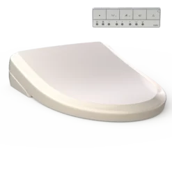 TOTO S7A WASHLET Electronic Bidet Toilet Seat with EWATER+ Bowl and Wand Cleaning and Auto Open and Close Classic Lid, Elongated, Sedona Beige, Plastic, SW4734#12