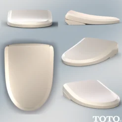 TOTO S7A WASHLET Electronic Bidet Toilet Seat with EWATER+ Bowl and Wand Cleaning and Auto Open and Close Classic Lid, Elongated, Sedona Beige, Plastic, SW4734#12