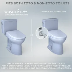 TOTO S7A WASHLET+ Elongated Electronic Bidet Toilet Seat with EWATER+®, Auto Open & Close Lid, Cotton White, SW4736AT40#01