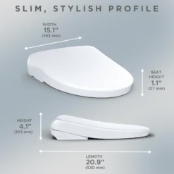 TOTO S7A WASHLET+ Elongated Electronic Bidet Toilet Seat with EWATER+®, Auto Open & Close Lid, Cotton White, SW4736AT40#01