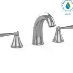 TOTO Silas Two Handle Widespread 1.2 GPM Bathroom Sink Faucet, Polished Chrome, Brass, TL210DD12#CP
