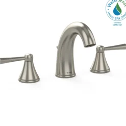 TOTO Silas Two Handle Widespread 1.2 GPM Bathroom Sink Faucet, Brushed Nickel, Brass, TL210DD12#BN