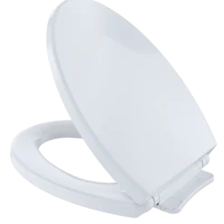 TOTO SoftClose Non Slamming, Slow Close Elongated Toilet Seat and Lid, Cotton White, Plastic, SS114#01