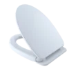TOTO SoftClose Non Slamming, Slow Close Elongated Toilet Seat and Lid, Cotton White, Plastic, SS124#01