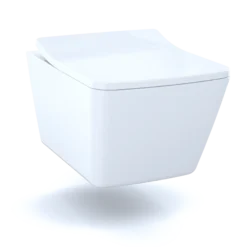 TOTO SoftClose Slim Square Non-Slamming Seat and Lid for SP Wall-Hung Toilet, Cotton White- Urea Resin, SS249R#01