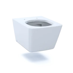TOTO SP Wall-Hung Contemporary Square-Shape Dual Flush 1.28 and 0.9 GPF Toilet with CEFIONTECT- Vitreous China, Cotton White, CT449CFG#01