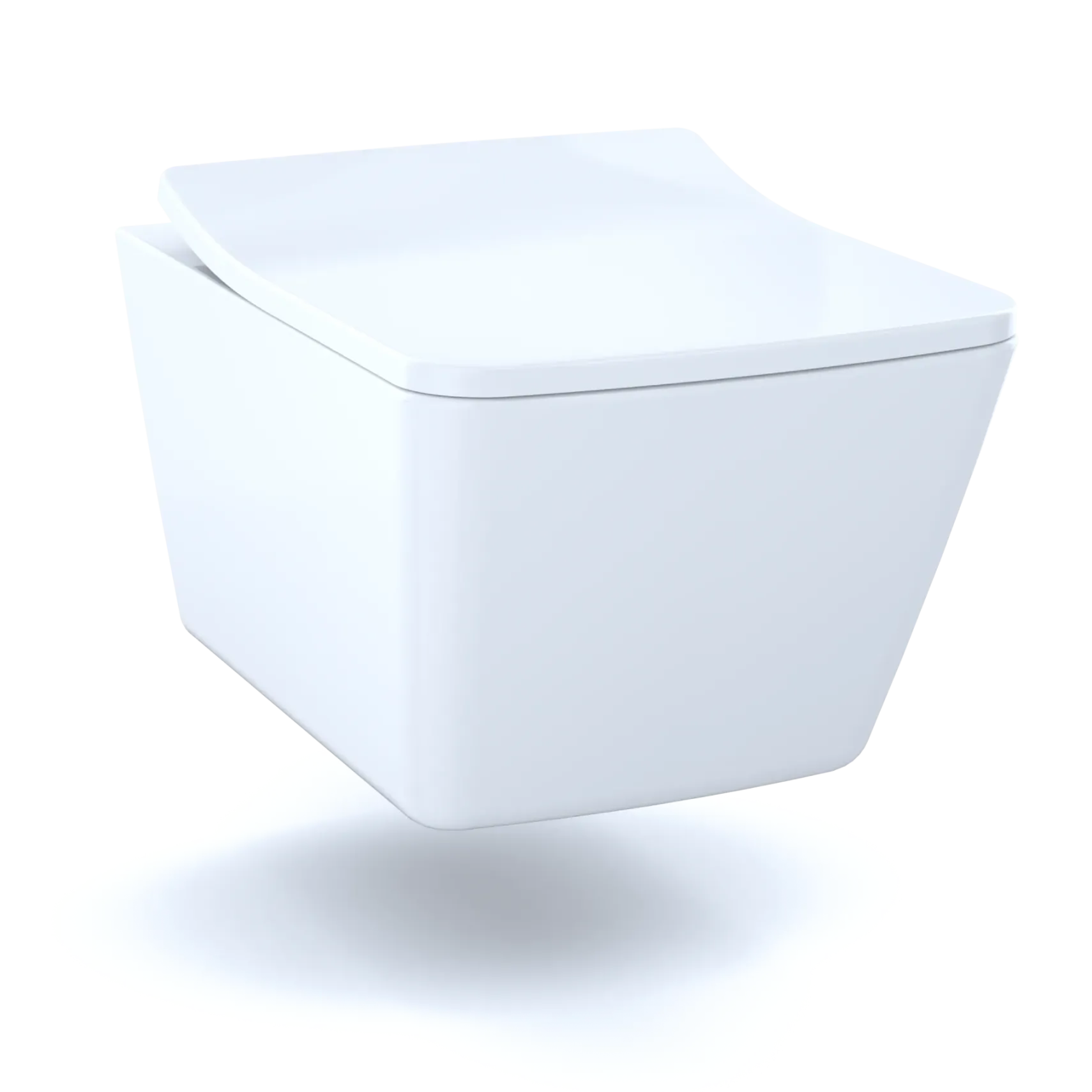 TOTO SP Wall-Hung Square-Shape Toilet and DuoFit In-Wall 1.28 and 0.9 GPF Dual-Flush Tank System with Copper Supply- Vitreous China|Urea Resin, Matte Silver, CWT449249CMFG#MS