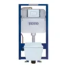 TOTO SP Wall-Hung Square-Shape Toilet and DuoFit In-Wall 1.28 and 0.9 GPF Dual-Flush Tank System with Copper Supply- Vitreous China|Urea Resin, White Matte, CWT449249CMFG#WH