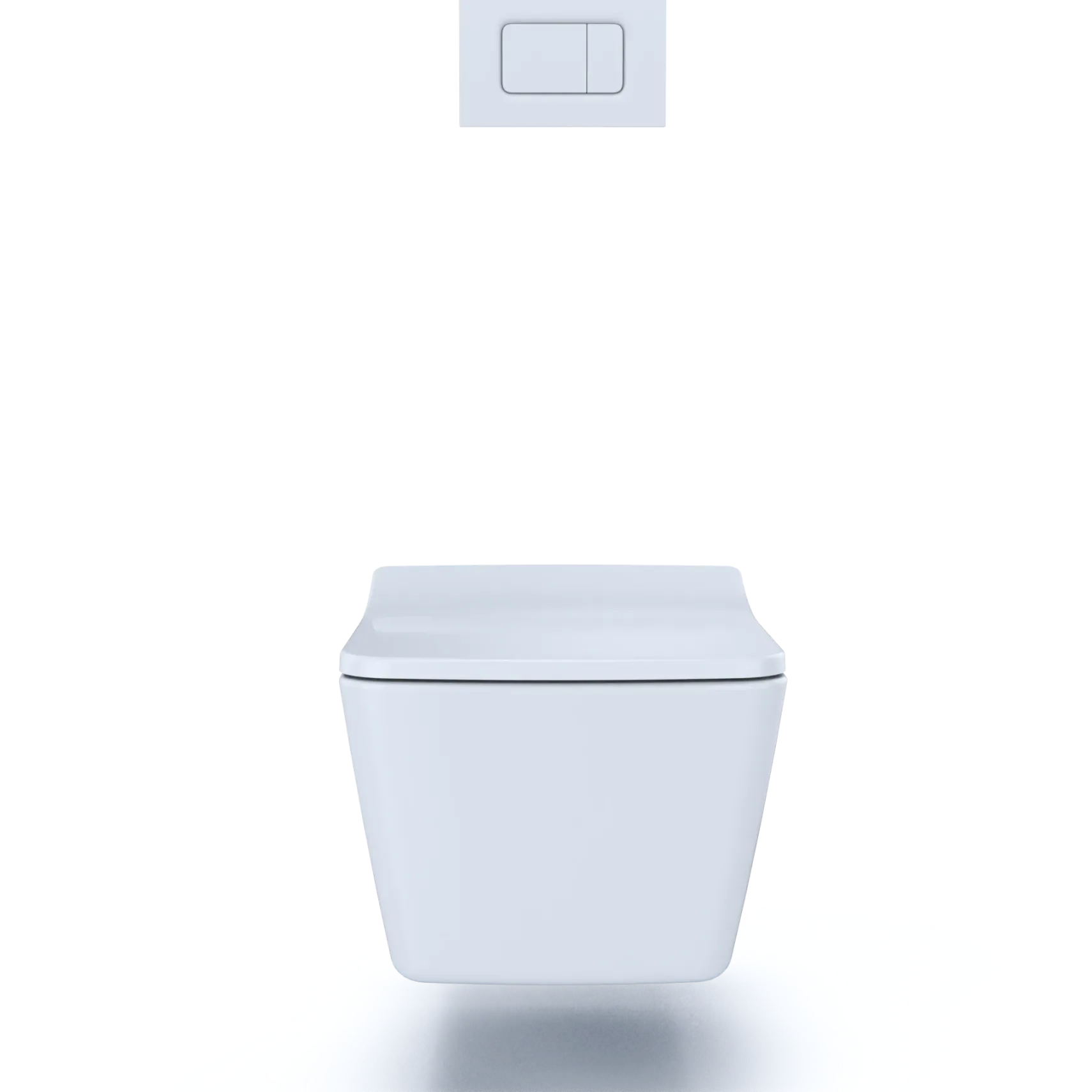 TOTO SP Wall-Hung Square-Shape Toilet and DuoFit In-Wall 1.28 and 0.9 GPF Dual-Flush Tank System with Copper Supply- Vitreous China|Urea Resin, White Matte, CWT449249CMFG#WH