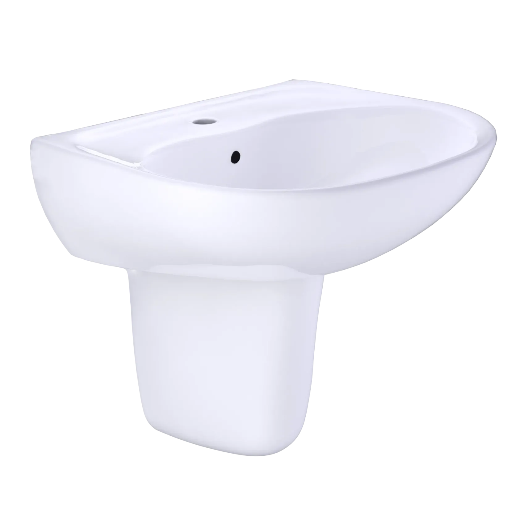 TOTO Supreme Oval Wall-Mount Bathroom Sink with CeFiONtect and Shroud for Single Hole Faucets, Cotton White, Vitreous China, LHT241G#01