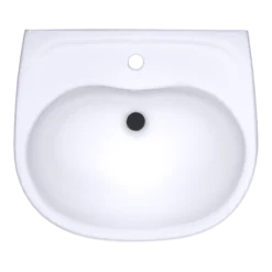 TOTO Supreme Oval Wall-Mount Bathroom Sink with CeFiONtect and Shroud for Single Hole Faucets, Cotton White, Vitreous China, LHT241G#01