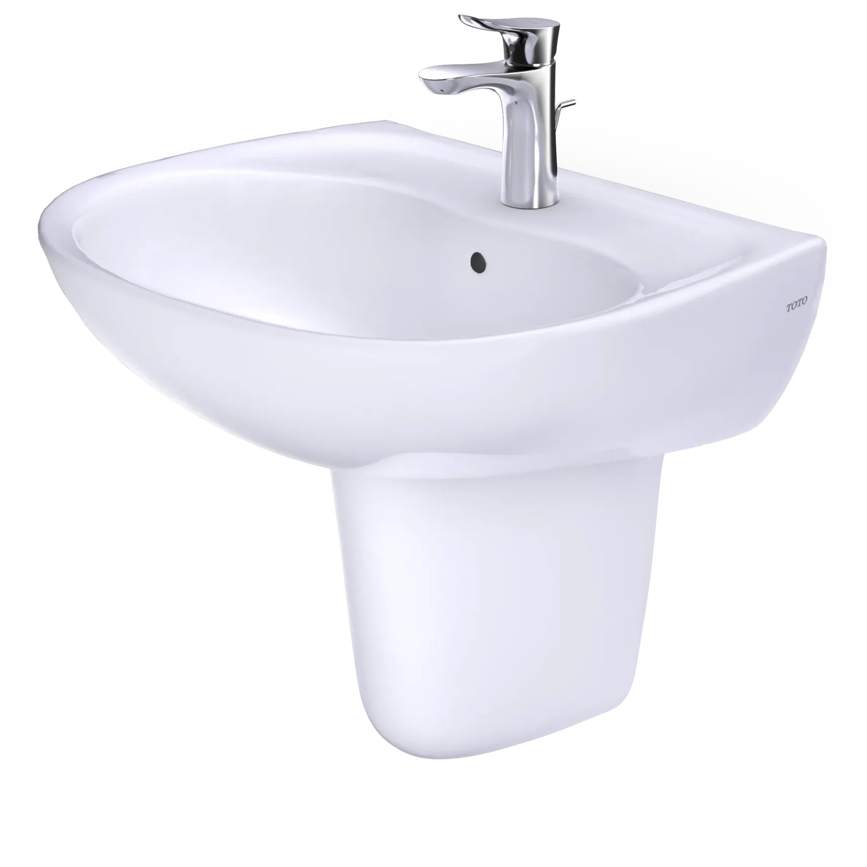 TOTO Supreme Oval Wall-Mount Bathroom Sink with CeFiONtect and Shroud for Single Hole Faucets, Cotton White, Vitreous China, LHT241G#01