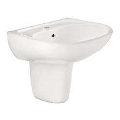 TOTO Supreme Oval Wall-Mount Bathroom Sink with CeFiONtect and Shroud for Single Hole Faucets, Colonial White, Vitreous China, LHT241G#11