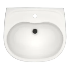 TOTO Supreme Oval Wall-Mount Bathroom Sink with CeFiONtect and Shroud for Single Hole Faucets, Colonial White, Vitreous China, LHT241G#11