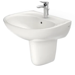 TOTO Supreme Oval Wall-Mount Bathroom Sink with CeFiONtect and Shroud for Single Hole Faucets, Colonial White, Vitreous China, LHT241G#11