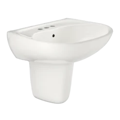 TOTO Supreme Oval Wall-Mount Bathroom Sink with CEFIONTECT and Shroud for 4 Inch Center Faucets, Colonial White, Vitreous China, LHT241.4G#11