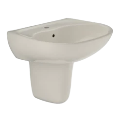 TOTO Supreme Oval Wall-Mount Bathroom Sink with CeFiONtect and Shroud for Single Hole Faucets, Sedona Beige, Vitreous China, LHT241G#12