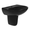 TOTO Supreme Oval Wall-Mount Bathroom Sink and Shroud for Single Hole Faucets, Ebony, Vitreous China, LHT241#51