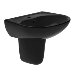 TOTO Supreme Oval Wall-Mount Bathroom Sink and Shroud for Single Hole Faucets, Ebony, Vitreous China, LHT241#51