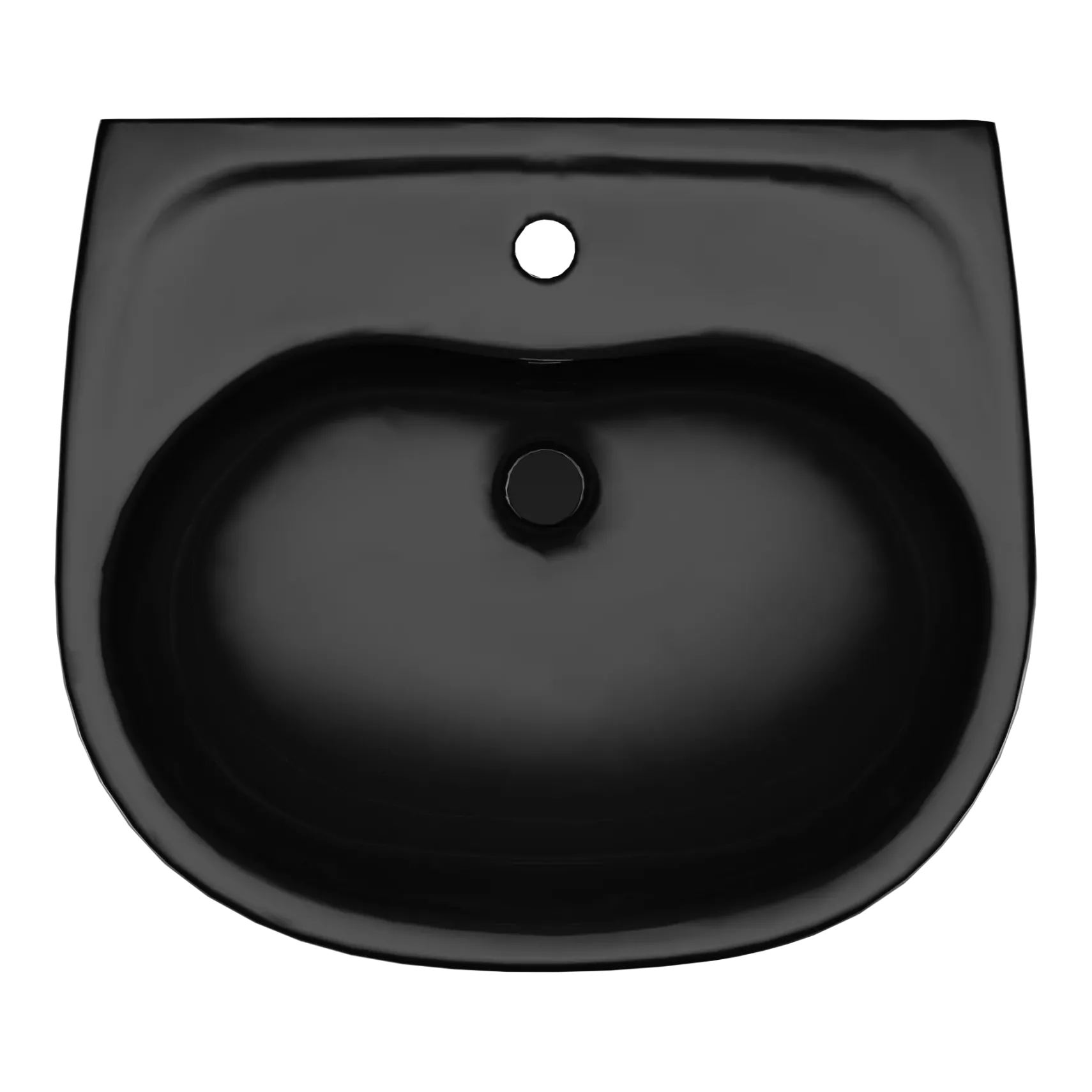 TOTO Supreme Oval Wall-Mount Bathroom Sink and Shroud for Single Hole Faucets, Ebony, Vitreous China, LHT241#51