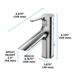 TOTO TLS01301U#CP LB Series 1.2 GPM Single Handle Brass Bathroom Sink Faucet with Drain Assembly, Polished Chrome