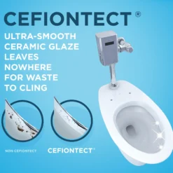 TOTO TORNADO FLUSH Commercial Flushometer Floor-Mounted Universal Height Toilet with CEFIONTECT, ADA Compliant, Elongated, Cotton White, Vitreous China, CT725CUFG#01
