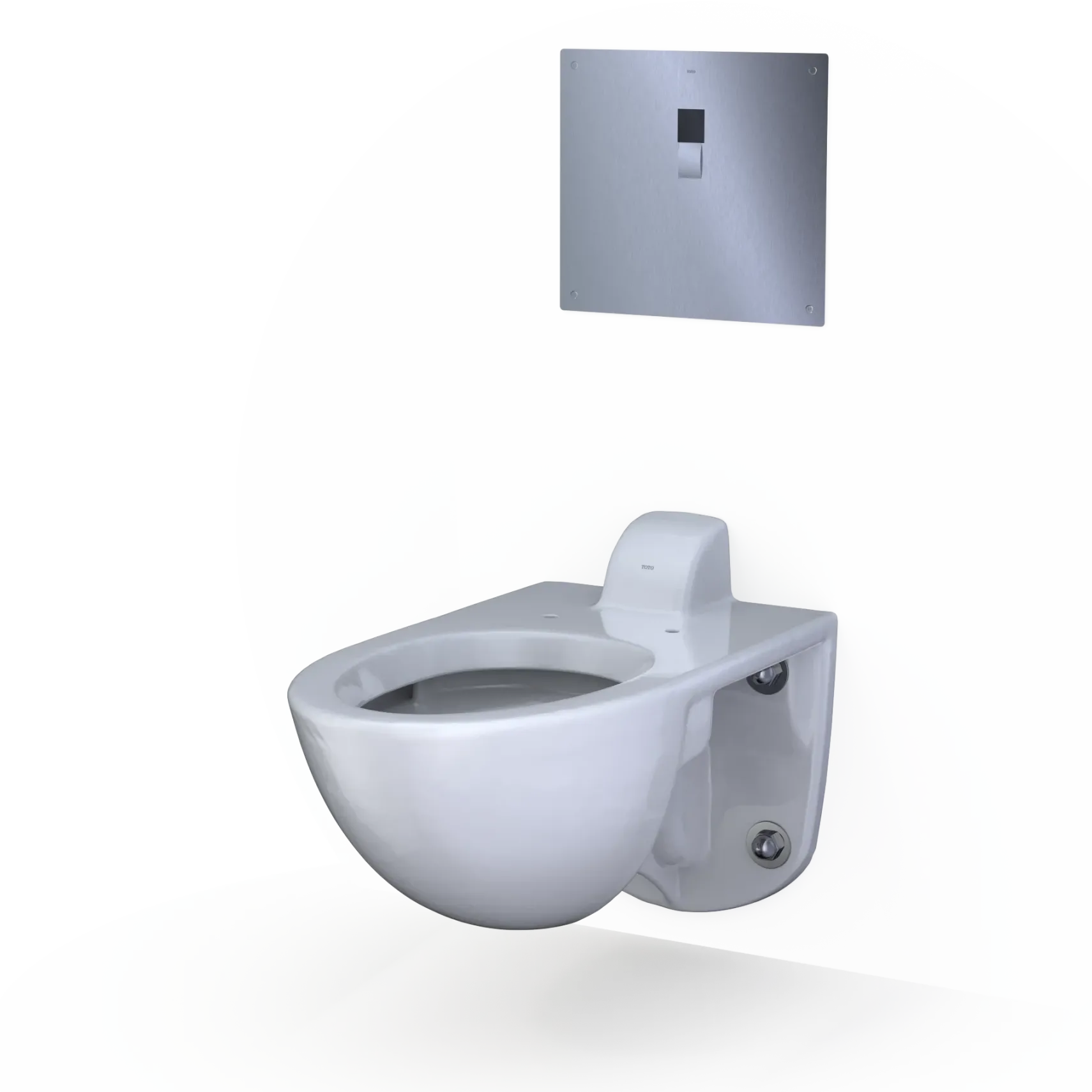 TOTO TORNADO FLUSH Commercial Flushometer Wall-Mounted Toilet, Elongated, Cotton White, Vitreous China, CT728CUV#01