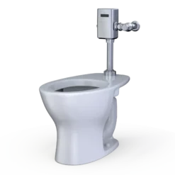 TOTO TORNADO FLUSH Commercial Flushometer Floor-Mounted Universal Height Toilet, ADA Compliant, Elongated, Cotton White, Vitreous China, CT725CUF#01