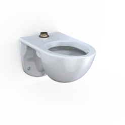 TOTO TORNADO FLUSH Commercial Flushometer Wall-Mounted Toilet, Elongated, Cotton White, Vitreous China, CT728CU#01