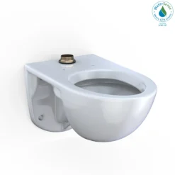 TOTO TORNADO FLUSH Commercial Flushometer Wall-Mounted Toilet with CEFIONTECT, Elongated, Cotton White, Vitreous China, CT728CUG#01