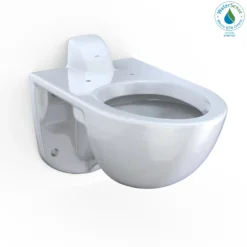 TOTO TORNADO FLUSH Commercial Flushometer Wall-Mounted Toilet with CEFIONTECT, Elongated, Cotton White, Vitreous China, CT728CUVG#01