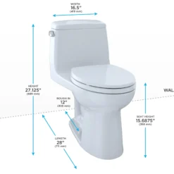 TOTO Ultimate One-Piece Elongated 1.6 GPF Toilet, Bone, Vitreous China, MS854114#03