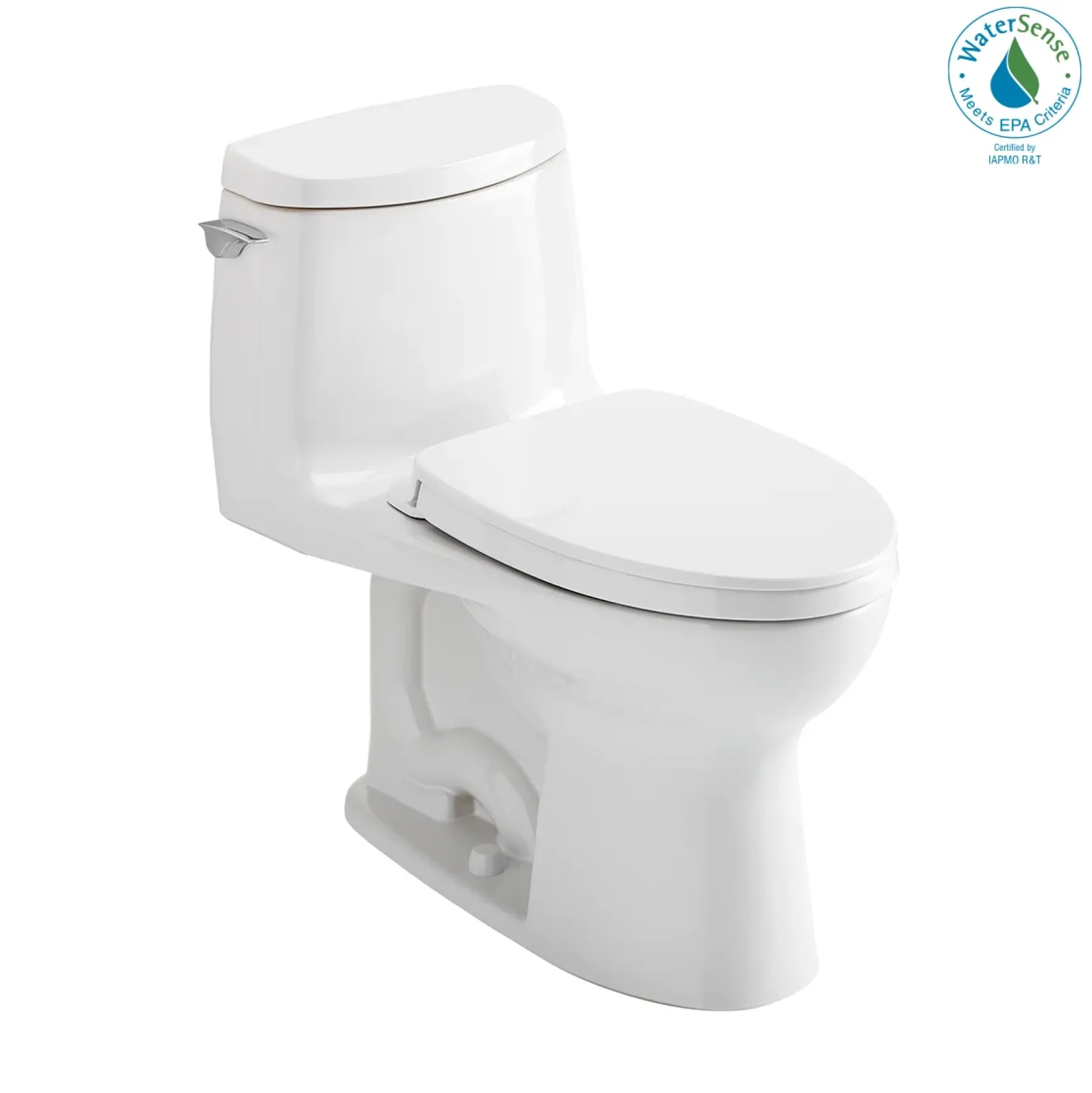 TOTO UltraMax II 1G One-Piece Elongated 1.0 GPF Universal Height Toilet with CEFIONTECT and SS124 SoftClose Seat, WASHLET+ Ready, Cotton White, Vitreous China|Plastic, MS604124CUFG#01