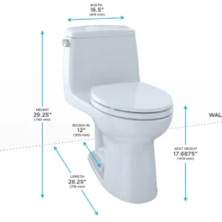 TOTO UltraMax One-Piece Elongated 1.6 GPF ADA Compliant Toilet, Sedona Beige, Vitreous China, MS854114SL#12