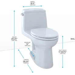 TOTO UltraMax One-Piece Elongated 1.6 GPF ADA Compliant Toilet, Sedona Beige, Vitreous China, MS854114SL#12