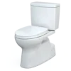 TOTO Vespin II 1G Two-Piece Elongated 1.0 GPF Universal Height Toilet with CEFIONTECT and SS124 SoftClose Seat, WASHLET+ Ready, Cotton White, Vitreous China|Plastic, MS474124CUFG#01