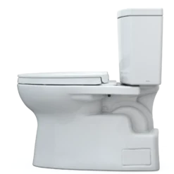 TOTO Vespin II 1G Two-Piece Elongated 1.0 GPF Universal Height Toilet with CEFIONTECT and SS124 SoftClose Seat, WASHLET+ Ready, Cotton White, Vitreous China|Plastic, MS474124CUFG#01