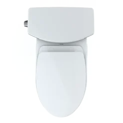 TOTO Vespin II 1G Two-Piece Elongated 1.0 GPF Universal Height Toilet with CEFIONTECT and SS124 SoftClose Seat, WASHLET+ Ready, Cotton White, Vitreous China|Plastic, MS474124CUFG#01