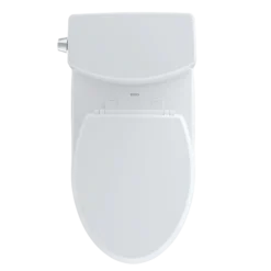TOTO Vespin II 1G Two-Piece Elongated 1.0 GPF Universal Height Skirted Toilet with CEFIONTECT and Right-Hand Trip Lever, Cotton White, Vitreous China, CST474CUFRG#01