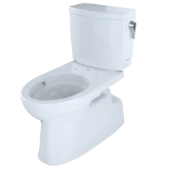TOTO Vespin II 1G Two-Piece Elongated 1.0 GPF Universal Height Skirted Toilet with CEFIONTECT and Right-Hand Trip Lever, Cotton White, Vitreous China, CST474CUFRG#01