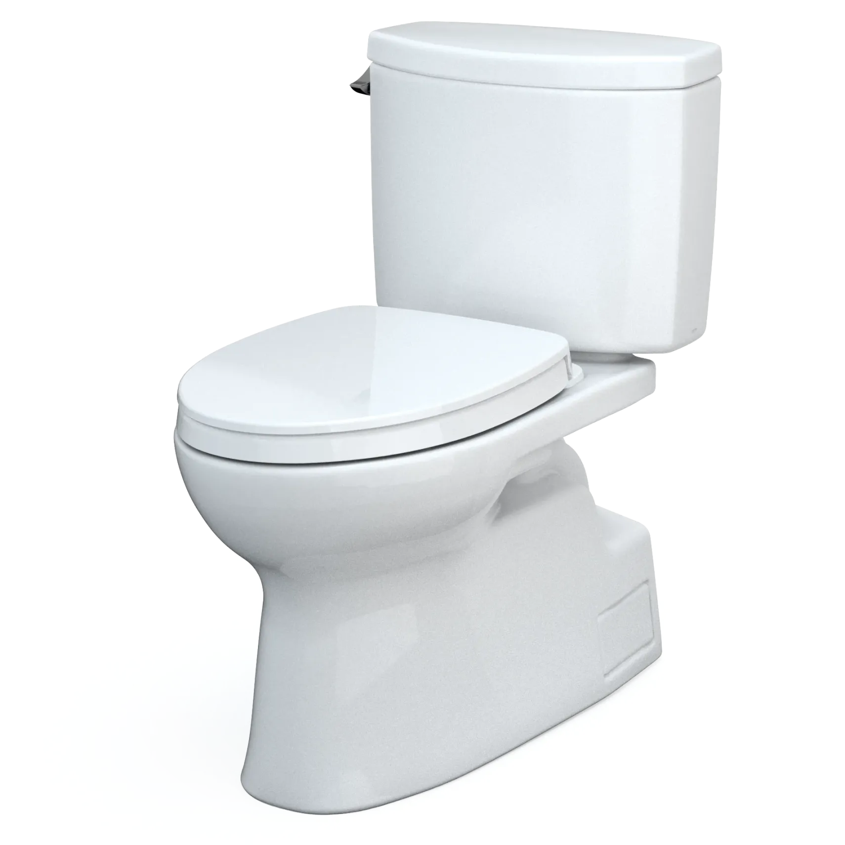 TOTO Vespin II Two-Piece Elongated 1.28 GPF Universal Height Toilet with CEFIONTECT and SS124 SoftClose Seat, WASHLET+ Ready, Cotton White, Vitreous China|Plastic, MS474124CEFG#01