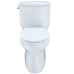 TOTO Vespin II Two-Piece Elongated 1.28 GPF Universal Height Skirted Toilet with CEFIONTECT and Right-Hand Trip Lever, Cotton White, Vitreous China, CST474CEFRG#01