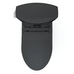 TOTO Vespin II Two-Piece Elongated 1.28 GPF Universal Height Toilet with SS124 SoftClose Seat, WASHLET+ Ready, Cotton White, Vitreous China|Plastic, Ebony, MS474124CEF#51