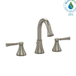 TOTO Vivian Alta Two Handle Widespread 1.2 GPM Bathroom Sink Faucet, Brushed Nickel, Brass, TL220DD1H12#BN