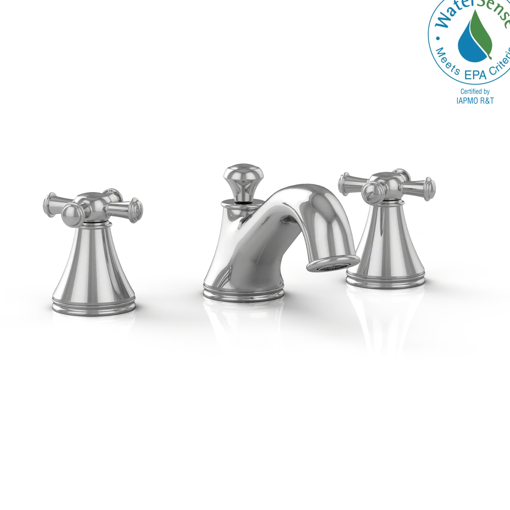 TOTO Vivian Two Cross Handle Widespread 1.2 GPM Bathroom Sink Faucet, Polished Chrome, Brass, TL220DD12#CP