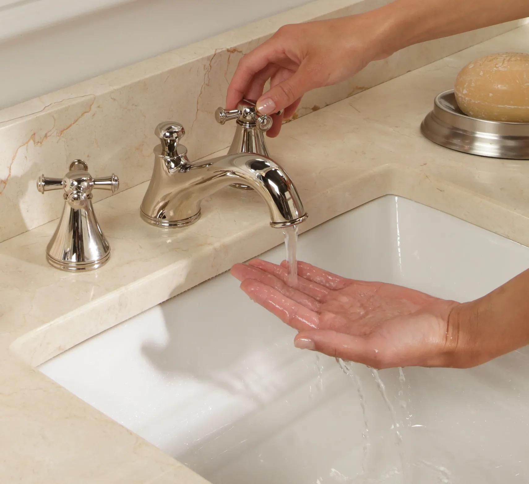 TOTO Vivian Two Cross Handle Widespread 1.2 GPM Bathroom Sink Faucet, Polished Chrome, Brass, TL220DD12#CP
